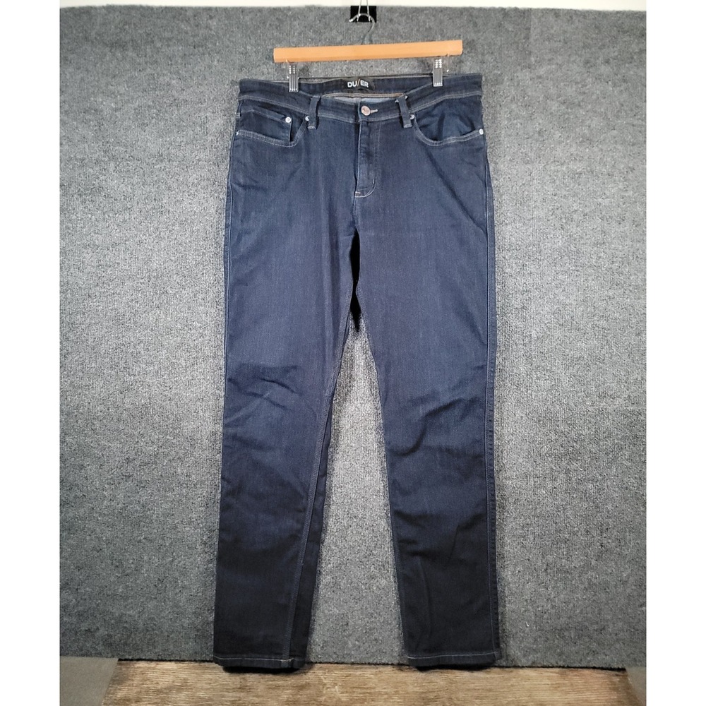 DU/ER Jeans Mens 36x32 (Fits 36x31) L2X Slim Fit Stretch Casual Preppy Dark Wash